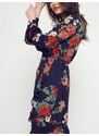 Bisons Project Navy blue floral cape with flounces Yups