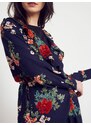 Bisons Project Navy blue floral cape with flounces Yups