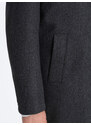 Ombre Clothing Pánský lehký jednořadý kabát - grafitový V5 OM-COWC-0104