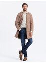 Ombre Men's lightweight single-breasted coat - beige