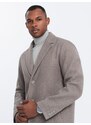 Ombre Men's lightweight single-breasted coat - light brown