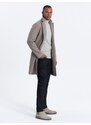 Ombre Men's lightweight single-breasted coat - light brown