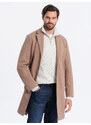 Ombre Men's lightweight single-breasted coat - beige