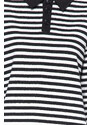 Trendyol Black Striped Polo Neck Thick Fleece Oversize Knitted Sweatshirt