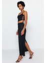 Trendyol Black Maxi High Waist Flexible Knitted Skirt