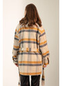 Lafaba Women's Mustard Checkered Coat