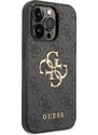 Ochranný kryt na iPhone 15 Pro - Guess, 4G Metal Logo Gray
