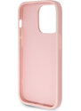 Ochranný kryt na iPhone 15 Pro - Guess, Fixed Glitter 4G Metal Logo Pink