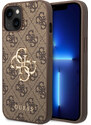 Ochranný kryt na iPhone 15 PLUS - Guess, 4G Metal Logo Brown