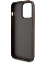 Ochranný kryt na iPhone 15 Pro MAX - Guess, 4G Strass Triangle Metal Logo Brown