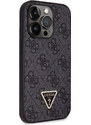 Ochranný kryt s crossbody popruhem pro iPhone 15 Pro MAX - Guess, 4G Strass Triangle Metal Logo Black