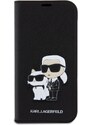 Ochranné pouzdro pro iPhone 15 Pro - Karl Lagerfeld, Saffiano Karl and Choupette NFT Book Black