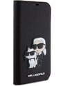 Ochranné pouzdro pro iPhone 15 Pro - Karl Lagerfeld, Saffiano Karl and Choupette NFT Book Black