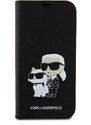 Ochranné pouzdro pro iPhone 15 - Karl Lagerfeld, Saffiano Karl and Choupette NFT Book Black