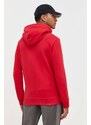 Mikina Superdry pánská, červená barva, s kapucí, hladká