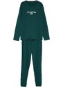 Trendyol Green Regular Fit Printed Knitted Pajamas Set