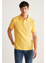 GRIMELANGE Chris Men's Regular Fit 100% Cotton Yellow Polo Neck T-shirt