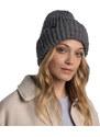 ŠEDÁ TEPLÁ ČEPICE BUFF KIM KNITTED FLEECE HAT BEANIE