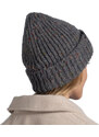 ŠEDÁ TEPLÁ ČEPICE BUFF KIM KNITTED FLEECE HAT BEANIE