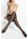 Marilyn Černé vzorované punčochy s plochými švy Natti B05 20DEN