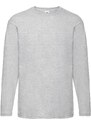 Value Men's Grey Long Sleeve T-shirt Fruit of the Loom