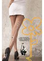 Marilyn Matné béžové vzorované punčochy Banksy Two Lines 20DEN
