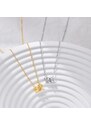 Pozlacený stříbrný náhrdelník s kroužky zdobenými zirkony - Meucci SYN016