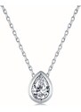 Stříbrná sada náušnic a náhrdelníku se zirkonovou kapičkou - Meucci SYN025/SYE128