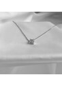 Jemný stříbrný náhrdelník se čtyřlístkem zdobeným zirkony - Meucci SYN026