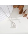 Stříbrný náhrdelník se obdélníkovou ozdobou a říční perlou - Meucci SYN027