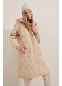 Bigdart 5138 Quilted Long Puffy Coat - Beige