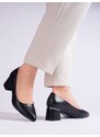 Women's pumps on low post black Vinceza