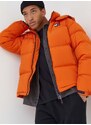 Péřová bunda Tommy Jeans pánská, oranžová barva, zimní