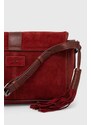Semišová kabelka Pepe Jeans červená barva