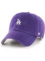 Bavlněná baseballová čepice 47brand MLB Los Angeles Dodgers fialová barva, s aplikací