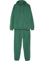 Trendyol Green Oversize/Wide-Cut Leg Elastic Basic Inner Fleece Cotton Tracksuit