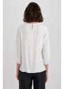 DEFACTO Square Neck Regular Fit Long Sleeve Blouse