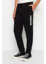 Trendyol Black Regular/Regular Fit Printed Elastic Cuff Sweatpants