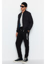 Trendyol Black Regular/Regular Fit Printed Elastic Cuff Sweatpants