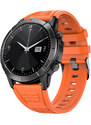 Chytré hodinky Madvell Horizon s bluetooth voláním černá s oranžovým sportovním silikonovým řemínkem