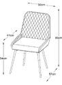 Šedá sametová jídelní židle Unique Furniture Milton