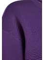 Trendyol Purple Oversize/Comfortable fit Basic Crew Neck Thick/Polarized Knitted Sweatshirt