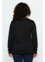 Trendyol Curve Black Lace Detail Pletený svetr