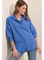 Bigdart 3900 Oversize Long Basic Shirt - B.blue