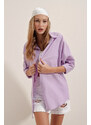 Bigdart 3900 Oversize Long Basic Shirt - Lilac