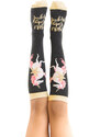 Mushi Unicorn Girls Kids Knee High Socks Black