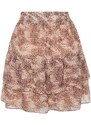 Trendyol Beige Floral Lined Flounce Chiffon Mini Woven Skirt