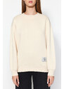 Trendyol Light Stone Label Detail Regular Crew Neck Knitted Sweatshirt