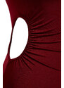 Trendyol Burgundy Knitted Window/Cut Out Detailed Body