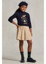 Dětský bavlněný svetr Polo Ralph Lauren tmavomodrá barva, lehký